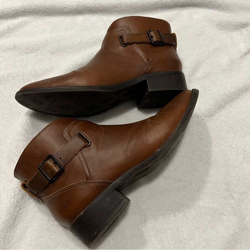 EUC UGG Leather Booties Size 7